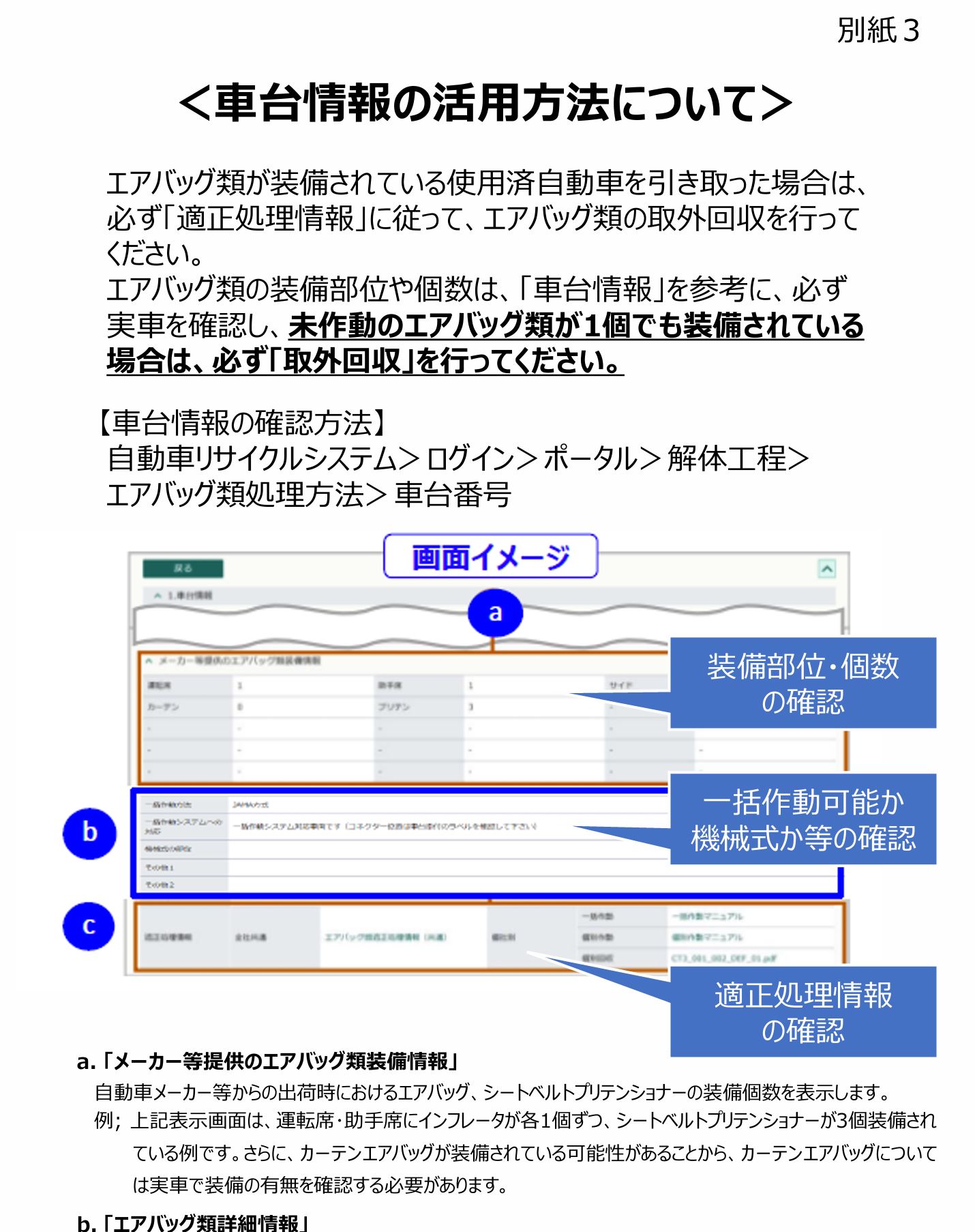 車台詳細情報の活用方法 について